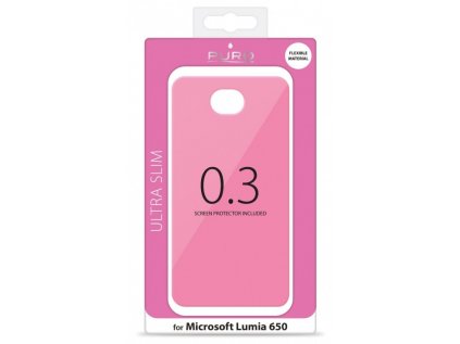 Puro zadní kryt pro Microsoft Lumia 650 ULTRA-SLIM "0.3" s fólií na displej, růžová