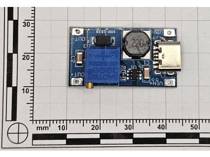 MT3608 Nastavitelný modul pro zvýšení napětí Regulátor napětí USB Type-C, DC-DC Boost konvertor