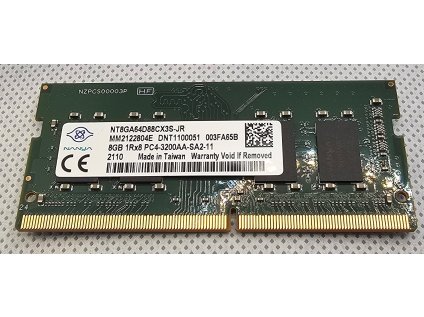Paměť RAM do NB NANYA 8GB DDR4 3200MHz 1RX8 PC4-3200AA 260 1.2V - HP !
