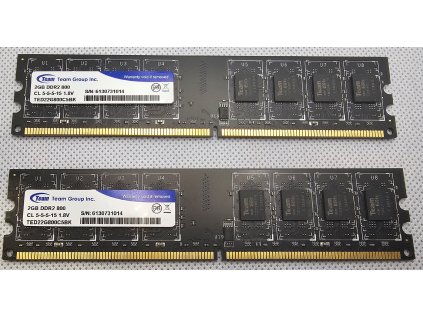 Paměť RAM do PC Team 4GB 2 x 2 GB DDR2 800 MHz CL 5-5-5-15 1,8V
