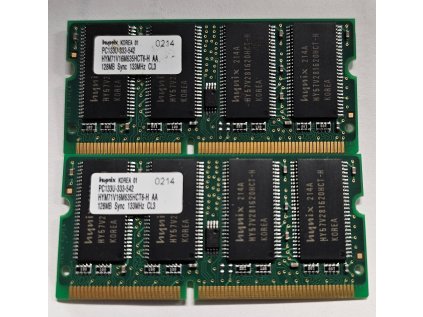 Paměť RAM do NB Hynix SDRAM 2 x 128MB, 133Mhz, CL3 HYM71V16M635HCT6-H