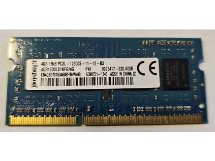 Paměť RAM do NB Kingston 4GB PC3L 1600Mhz Kingston - ACR16D3LS1KFG/4G