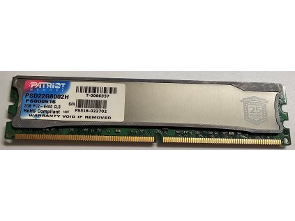 Paměť RAM do PC Patriot DDR2 2GB 800MHz CL5, PSD22G8002H