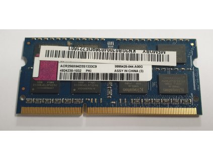 Paměť RAM do NB Kingston ACR256X64D3S1333C9 2GB 1333MHz DDR3 PC3