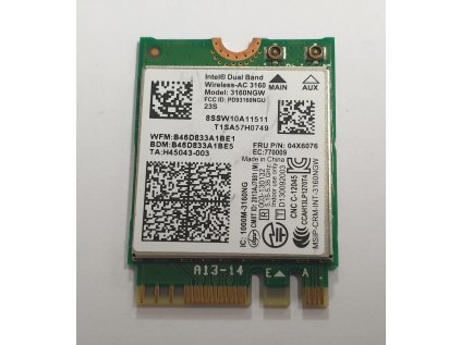 Wifi modul + Bluetooth 3160NGW / 04X6076 z Lenovo Yoga 3 14