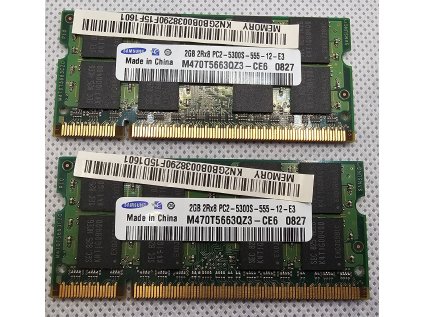 Ram do NTB 4GB Samsung M470T5663QZ3-CE6 677Mhz 2x 2GB DDR2