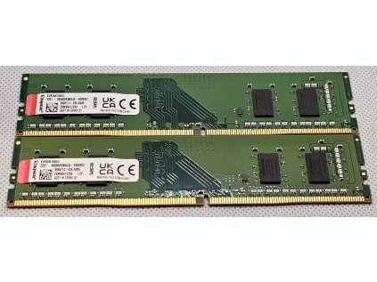 Paměť RAM do PC 8GB 2x Kingston DDR4 4GB 2666MHz CL19 KVR26N19S6/4