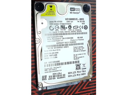 HDD do NB WDC WD1600BEVS 08RST2 160GB, 5400rpm, 8MB, SATA
