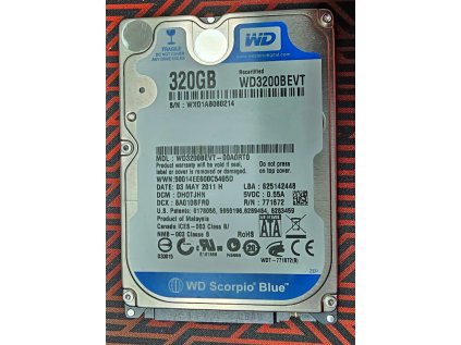 HDD do NB WDC WD3200BEVT 00A0RT0 , 320 GB, 5400Rpm, SATA-II