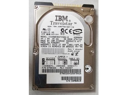 HDD do NB PATA/IDE IBM IC25N030ATCS04-0 30GB 4200 rpm