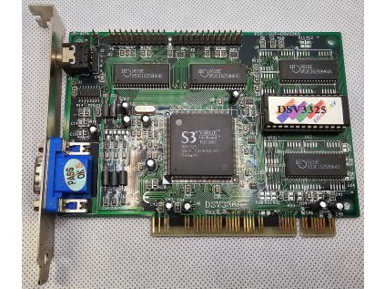Grafická karta PCI DSV3365, čip S3 Trio 64V+, 1MB - kus HISTORIE