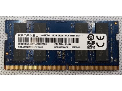 Paměť RAM do NB Lenovo Ramaxel 16GB DDR4 2666Mhz PN: 01AG844