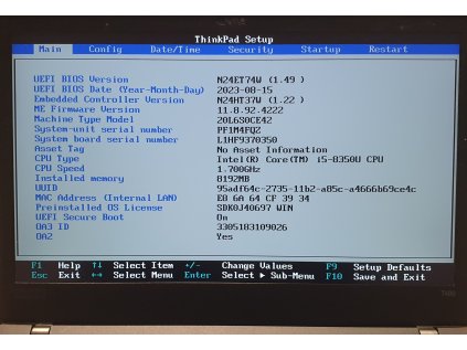 Základní deska NM-B501 s Intel i5-8350U z Lenovo ThinkPad T480