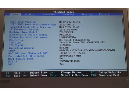 Základní deska NM-B501 s Intel i5-8350U z Lenovo ThinkPad T480