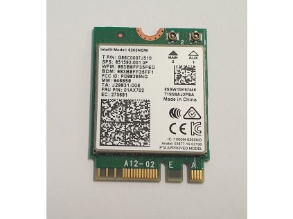 Wifi modul + Bluetooth 4.2 8265NGW / 01AX702 z Lenovo ThinkPad T480