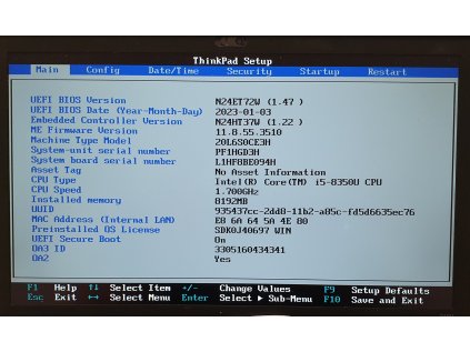 Základní deska 3 NM-B501 s Intel i5-8350U z Lenovo ThinkPad T480