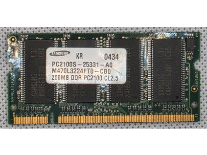 Paměť RAM do NB Samsung DDR 256MB PC2100 CL2.5 - M470L3224FTO-CB0