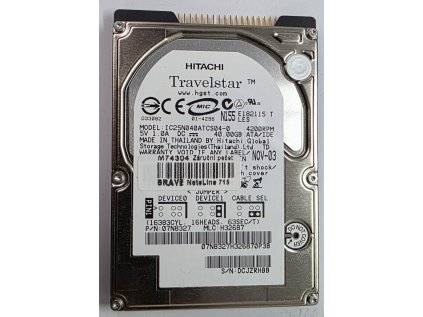 HDD do NB PATA/IDE Hitachi IC25N040ATCS04-0, 40GB, 4200RPM
