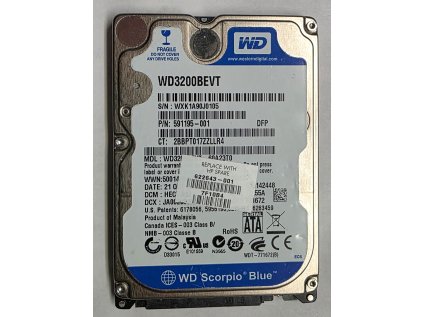 HDD do NTB WDC WD3200BEVT-60A23T0 - Sata 2 - 5400rpm