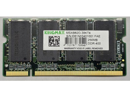 Paměť RAM do NB Kingmax 256MB DDR 400Mhz - MSXB62D-38KT4