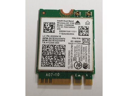 Wifi modul + Bluetooth 3160NGW / 04X6034 z Lenovo IdeaPad G50-30