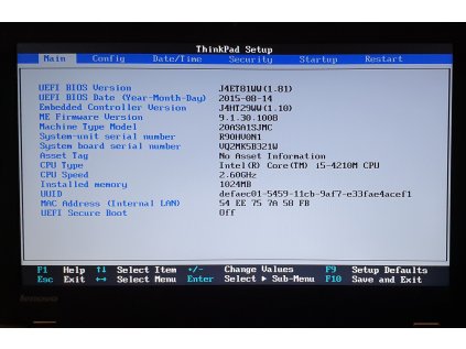 Základní deska 48.4LG03.021 z Lenovo ThinkPad L440 - zaheslovaný bios