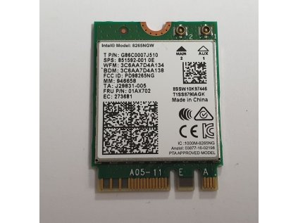 Wifi modul + Bluetooth 4.2 8265NGW / 01AX702 z Lenovo ThinkPad L580