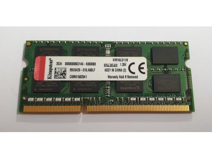 Paměť RAM do NB Kingston KVR16LS11/8 8GB 1600MHz DDR3L PC3