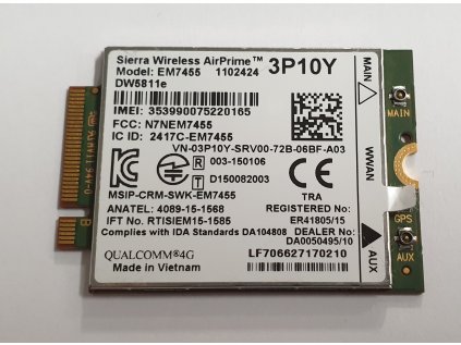 LTE HSPA+ 4G internetový modul EM7455 / DW5811e z Dell Latitude E5470