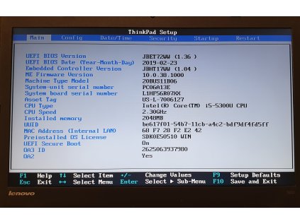 Základní deska NM-A251 s Intel Core i5-5300U z Lenovo ThinkPad T450