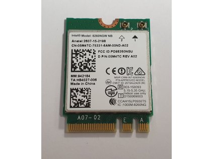 Wifi modul + Bluetooth 05M4TC / 8260NGW z Dell Latitude E7470