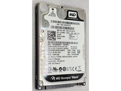 HDD do NB WDC WD3200BEKT 320GB - 7200 RPM, SATAII, 16MB
