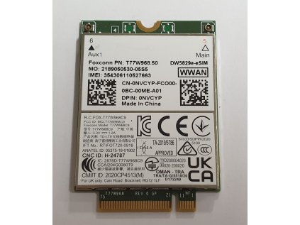 4G WWAN modul DW5829e-eSIM / 0NVCYP z Dell Latitude 7310