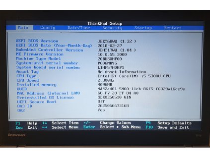 Základní deska NM-A251 i5-5300U Lenovo ThinkPad T450 zaheslovaný bios