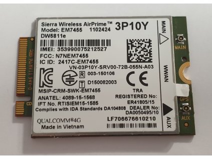 LTE HSPA+ 4G internetový modul EM7455 / DW5811e z Dell Latitude E5470