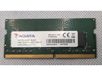Paměť RAM do NB Adata 4GB 1Rx8 PC4-2400T - AM1P24HC4R1-BUNS