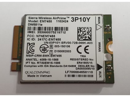 LTE HSPA+ 4G internetový modul EM7455 / DW5811e z Dell Latitude E5470