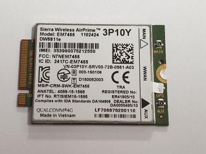 LTE HSPA+ 4G internetový modul EM7455 / 03P10Y z Dell Latitude E5470