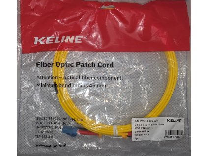 Keline, patch kabel LC - LC Duplex 9/125 OS2 3 m