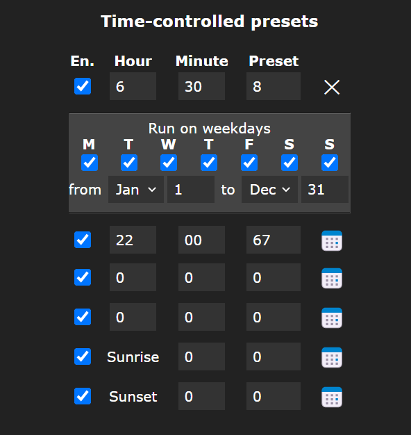 time-presets