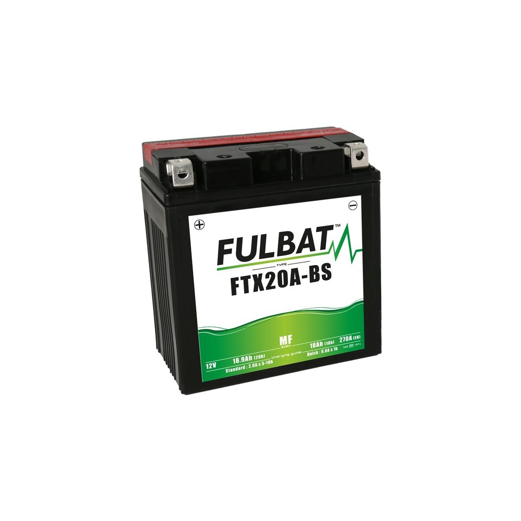baterie 12V, YTX20A-BS, 18Ah, 230A, bezúdržbová MF AGM 150x87x161 FULBAT (vč. balení elektrolytu)