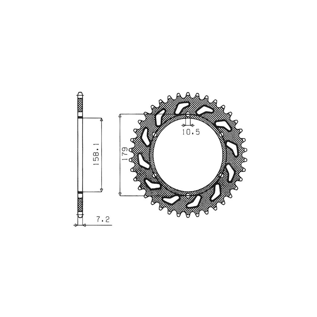 ocelová rozeta pro sekundární řetězy typu 525, SUNSTAR (45 zubů)