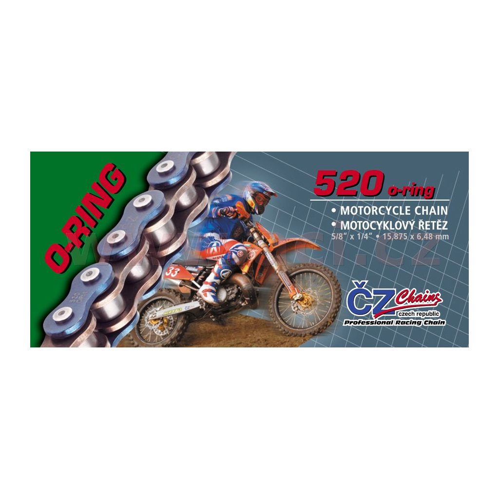 řetěz 520ORM, ČZ - ČR (barva černá, 110 článků vč. rozpojovací spojky CLIP)