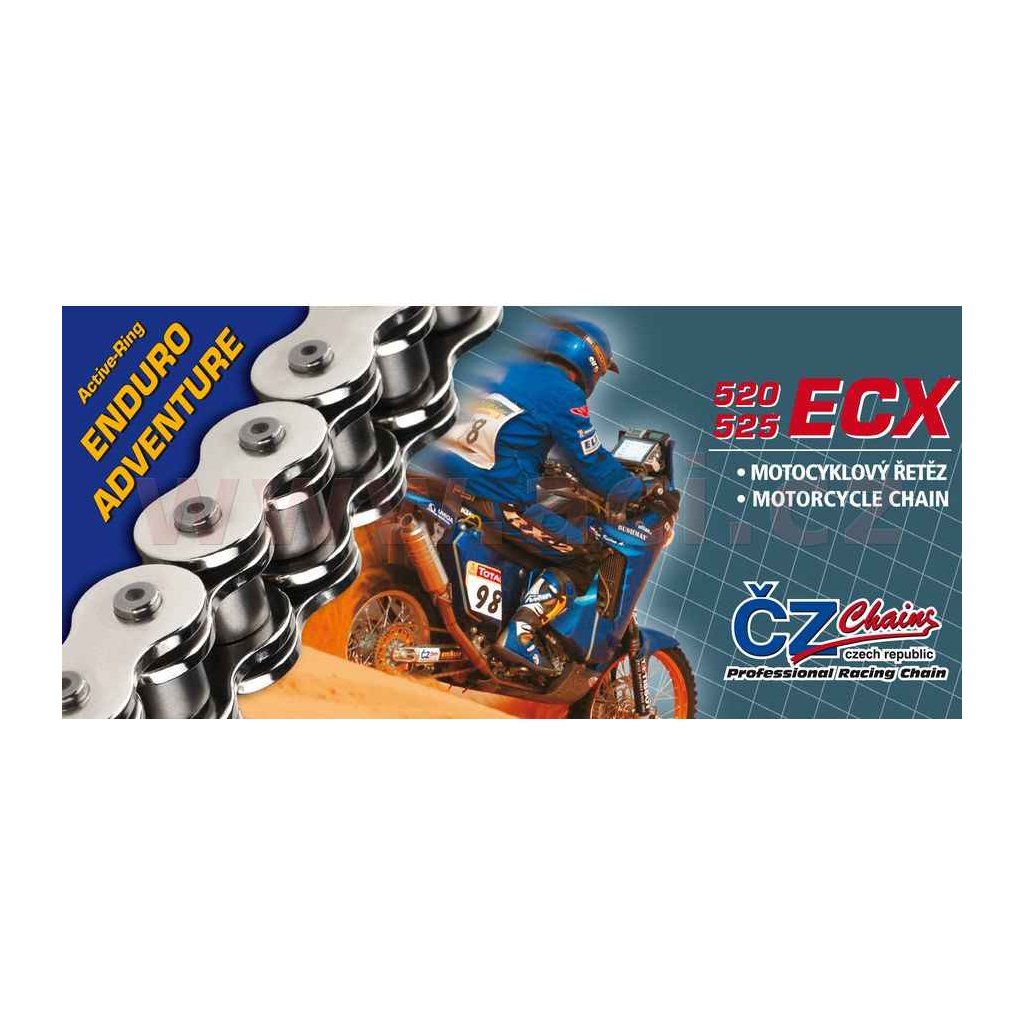 řetěz 520ECX, ČZ - ČR (barva černá, 114 článků vč. rozpojovací spojky CLIP)