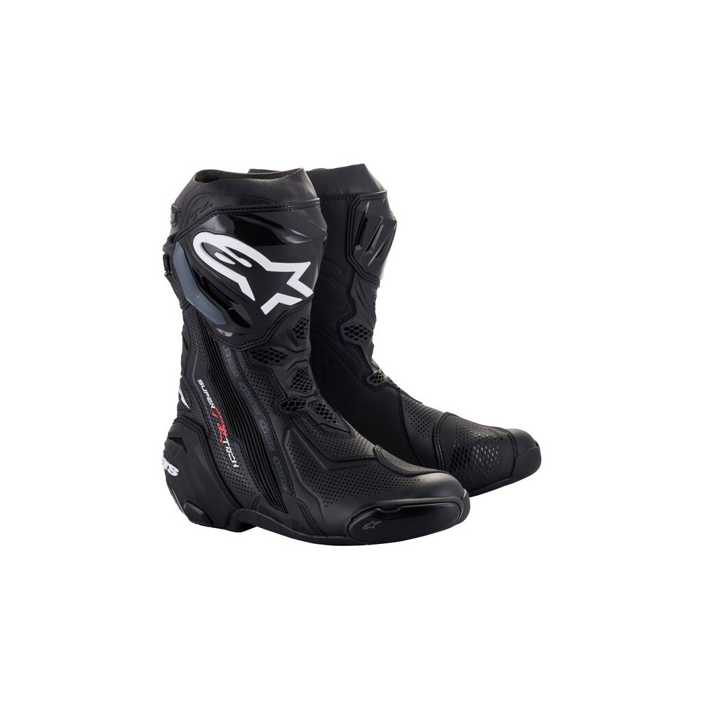 boty SUPERTECH R VENTED, ALPINESTARS (černá, perforovaná obšívka) 2026 (Velikost 38)