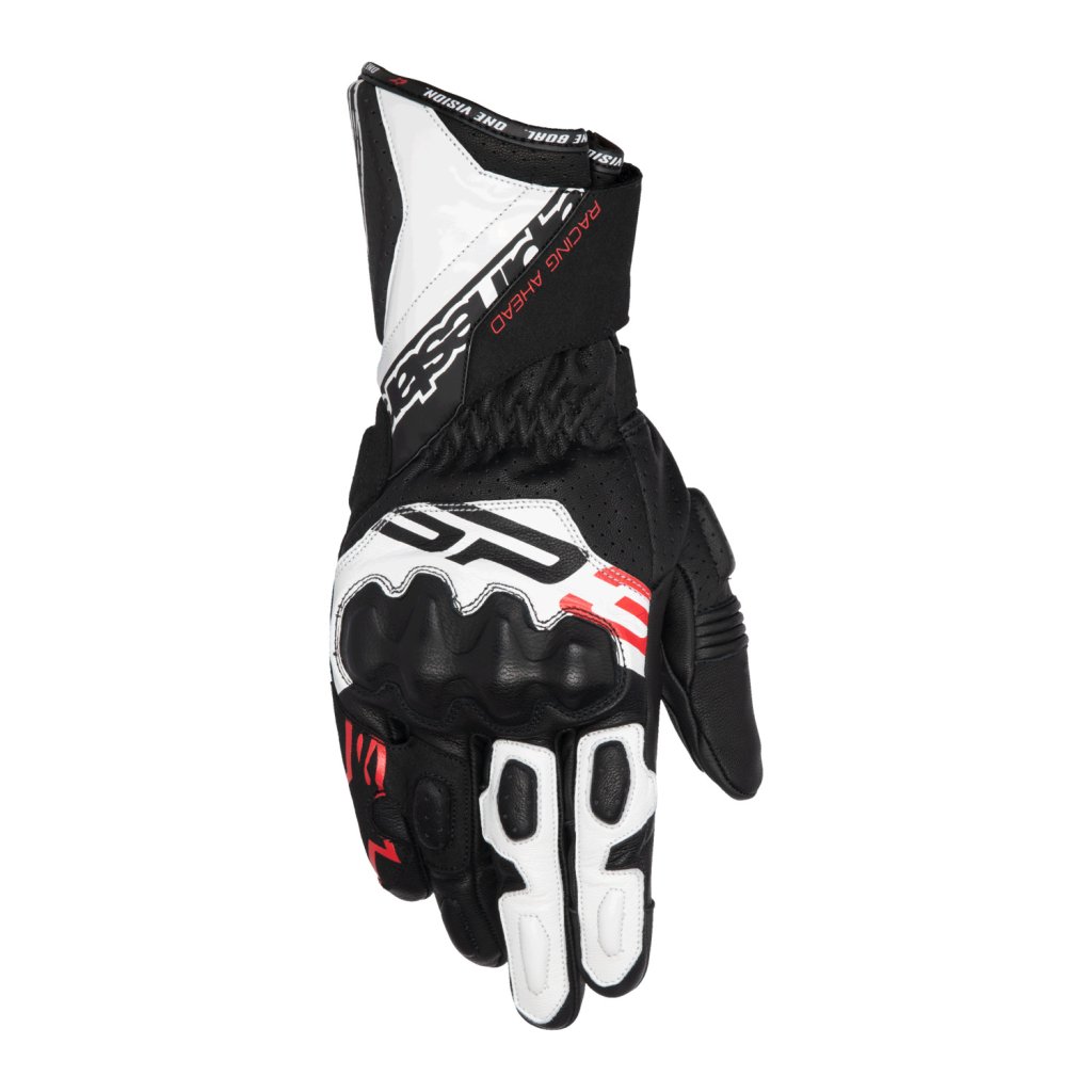 rukavice SP-3, ALPINESTARS (černá/bílá/červená fluo) 2026 (Velikost S)