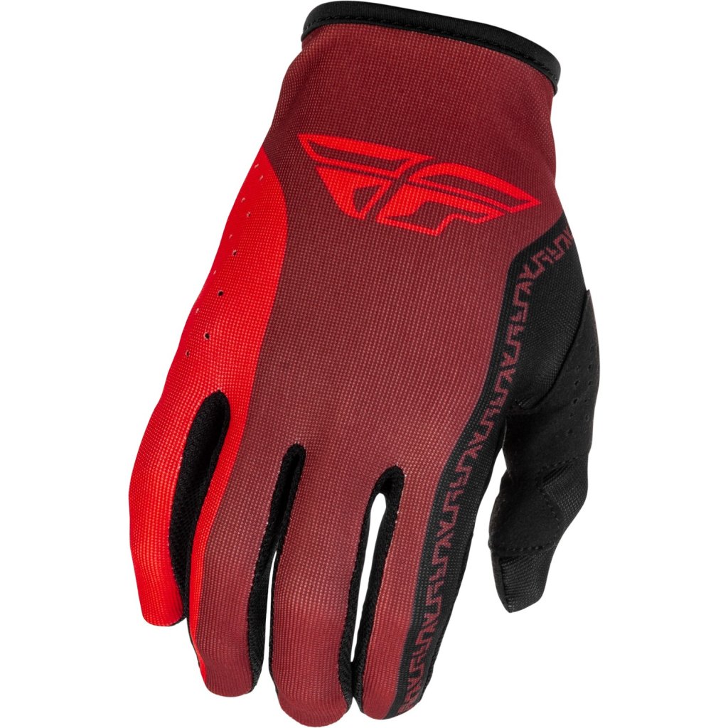 rukavice LITE, FLY RACING - USA 2026 (černá/červená) (Velikost XS)