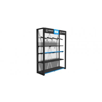 prezentační stěna na oblečení Premium Advanced pro zavěšení bund a kalhot, 2 moduly, OXFORD (ŠxVxHL = 1760x2300x585 mm)