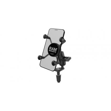 kompletní sestava držáku X-Grip s uchycením do krku řízení motocyklu, RAM Mounts