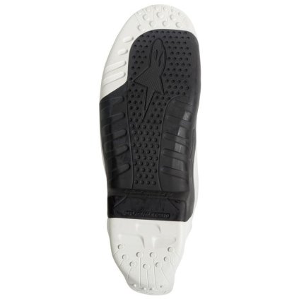 podrážky pro boty TECH 10 model 2014 až 2018, ALPINESTARS (černé/bílé, pár) (Velikost 45,5/47)